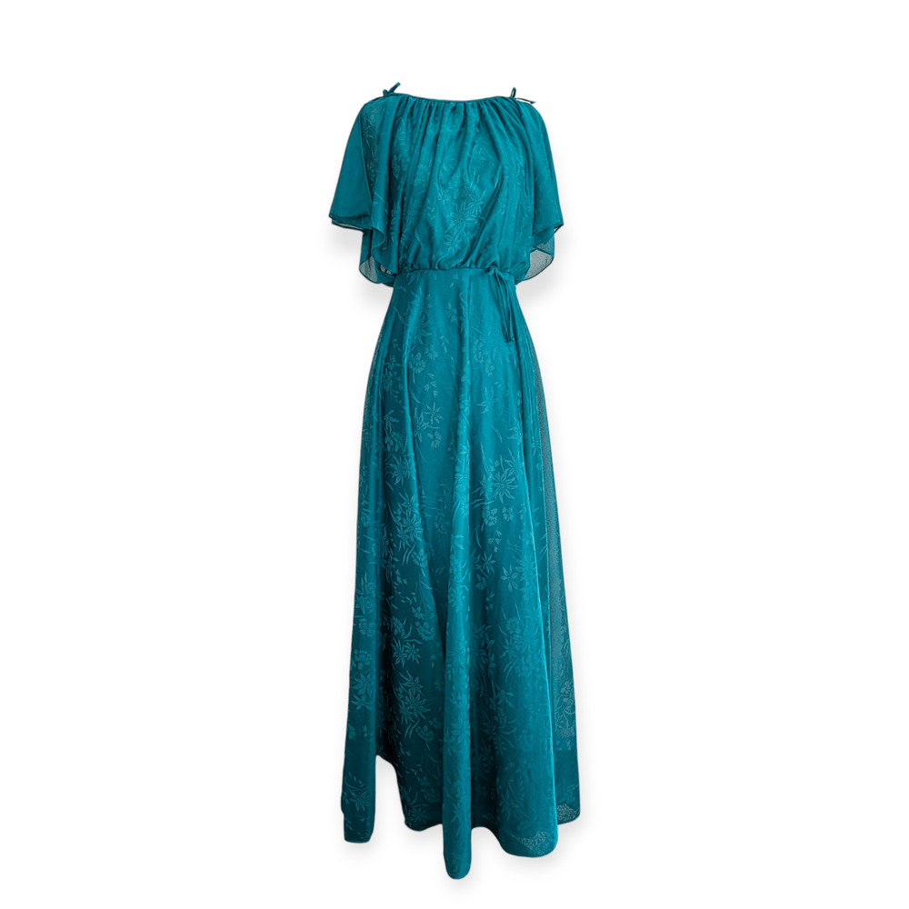 70s Teal Goddess Dress